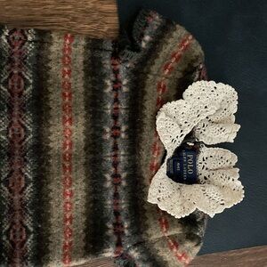 Polo by Ralph Lauren Olive Green Fair Isle Crewneck Sweater